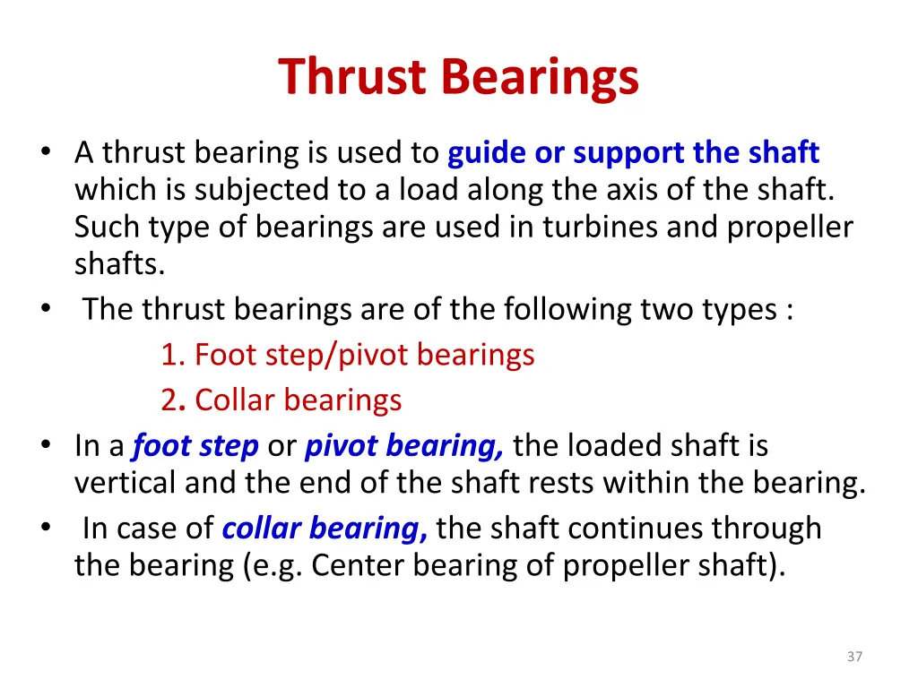 thrust bearings