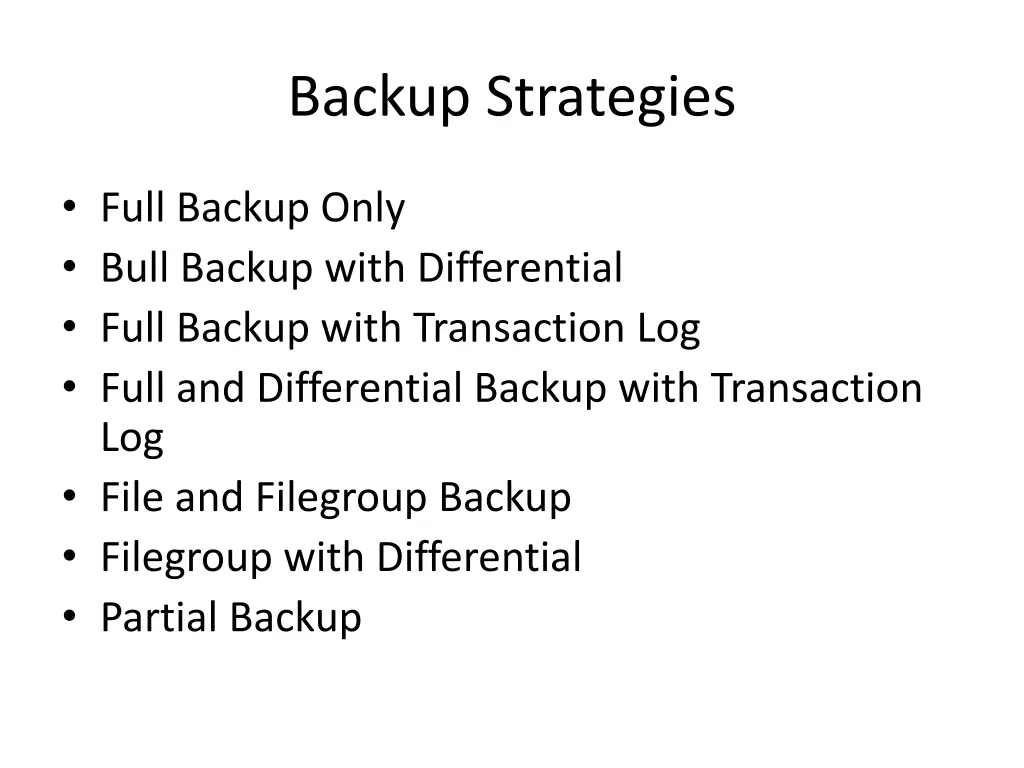 backup strategies