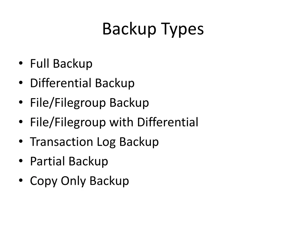 backup types