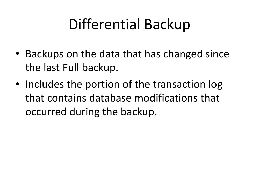 differential backup