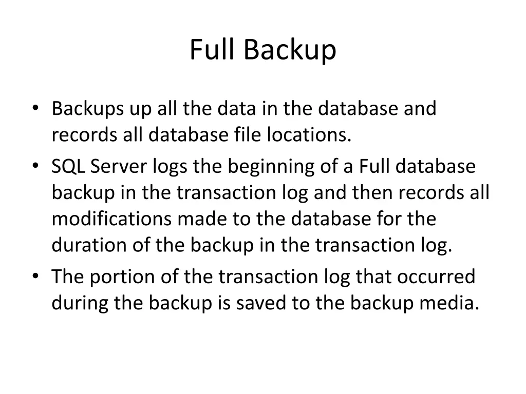 full backup