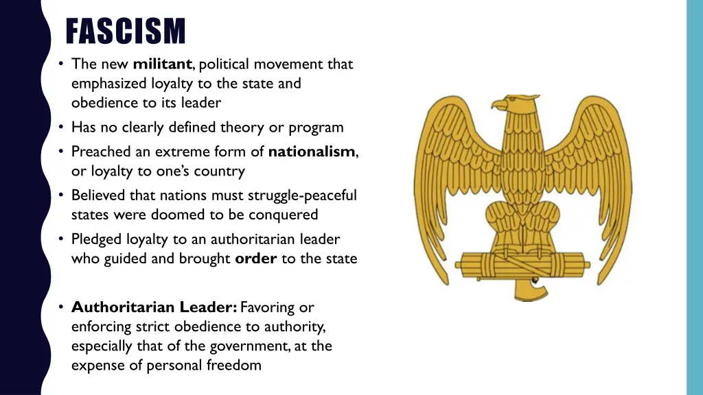 fascism the new militant political movement that