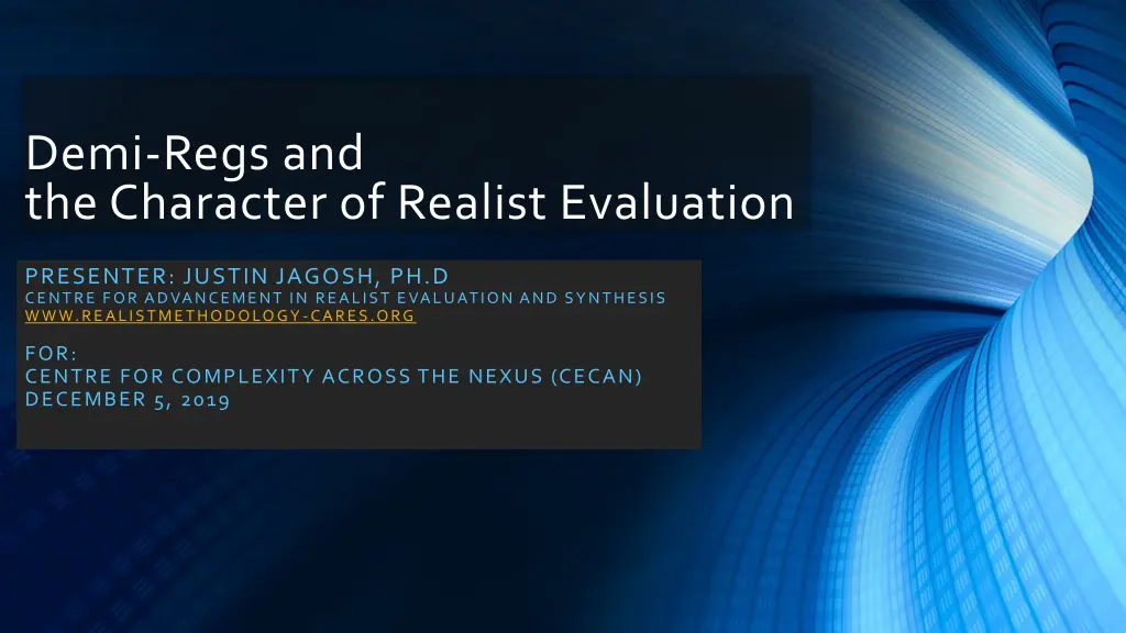 demi regs and the character of realist evaluation