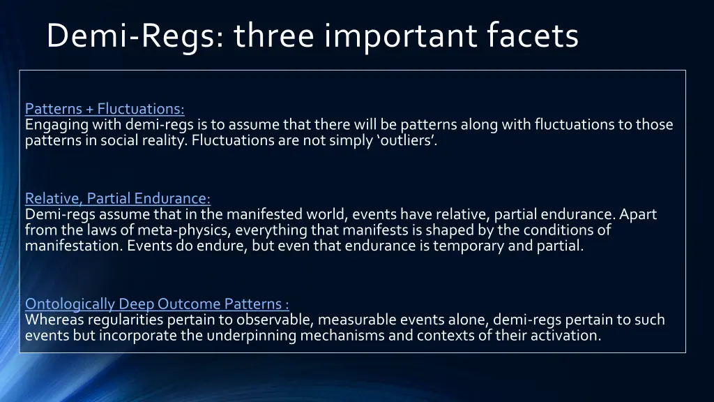 demi regs three important facets