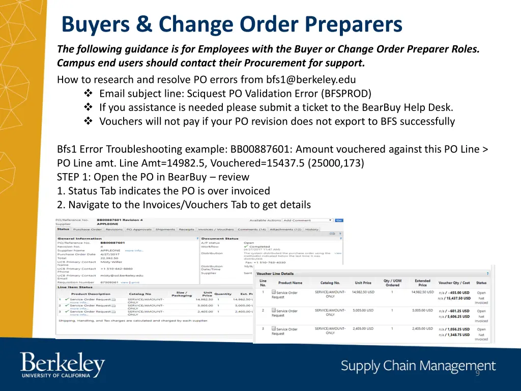 buyers change order preparers