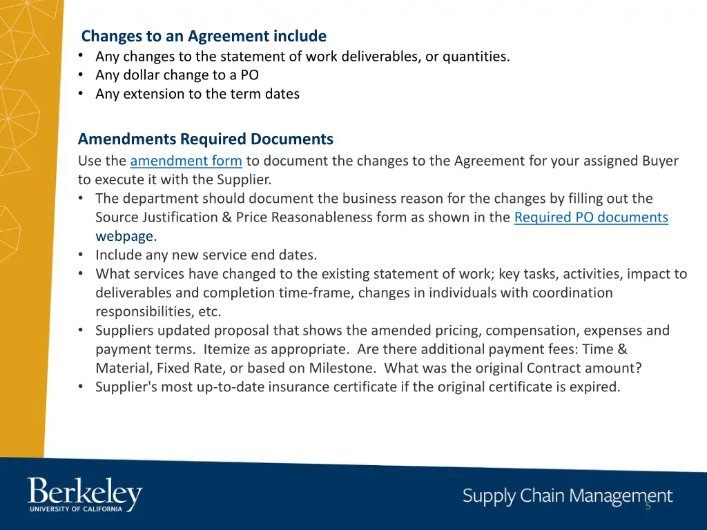 changes to an agreement include any changes