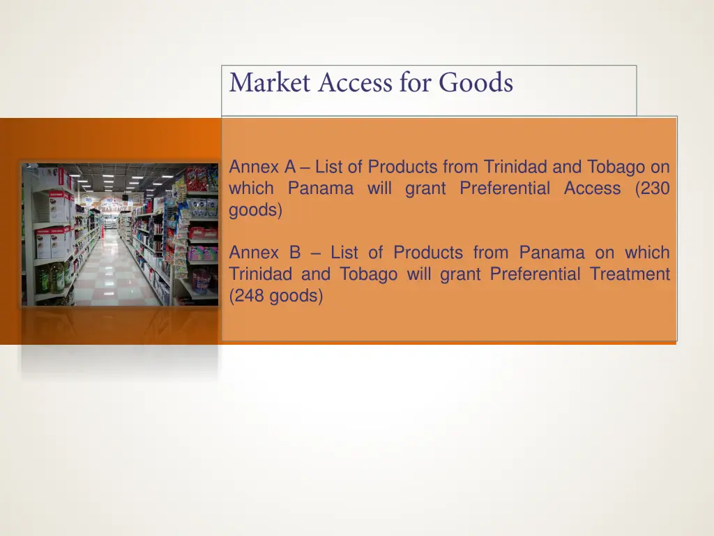 annex a list of products from trinidad and tobago