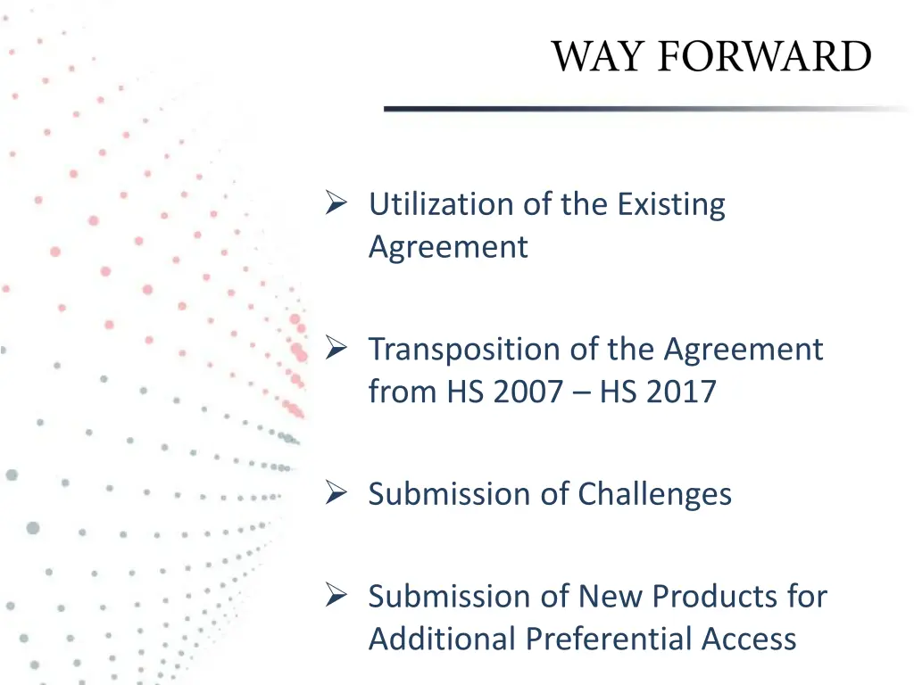 utilization of the existing agreement