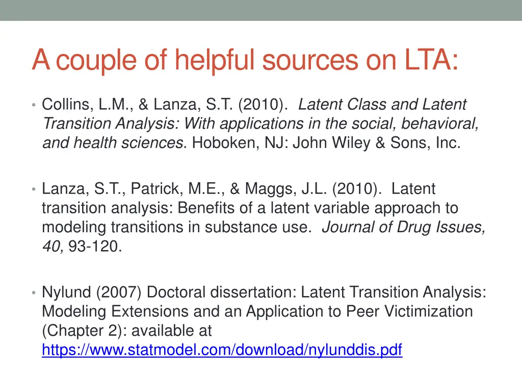 a couple of helpful sources on lta