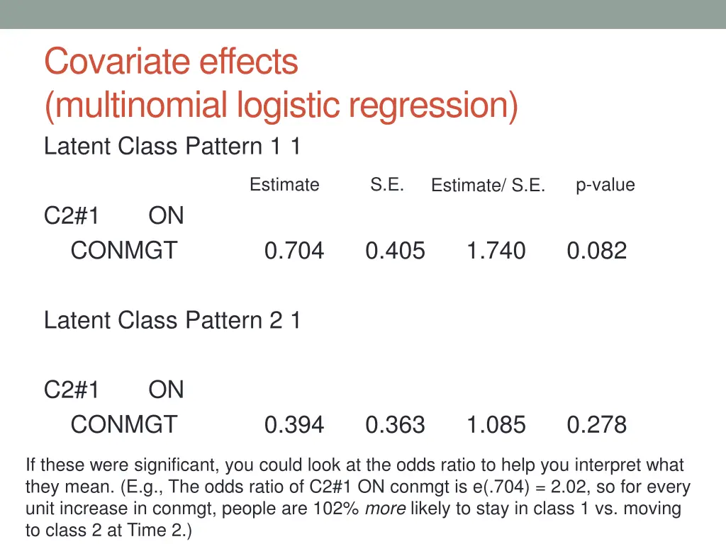 covariate effects multinomial logistic regression