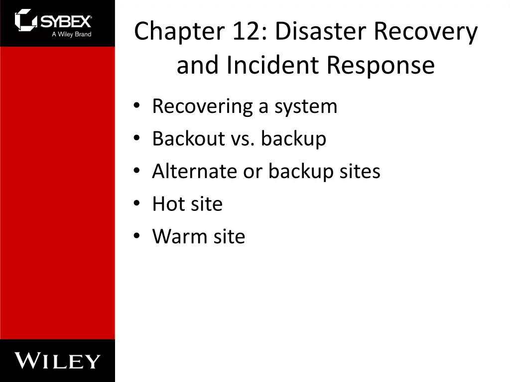 chapter 12 disaster recovery and incident response 2