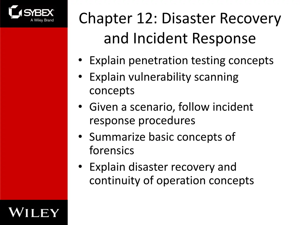 chapter 12 disaster recovery and incident response