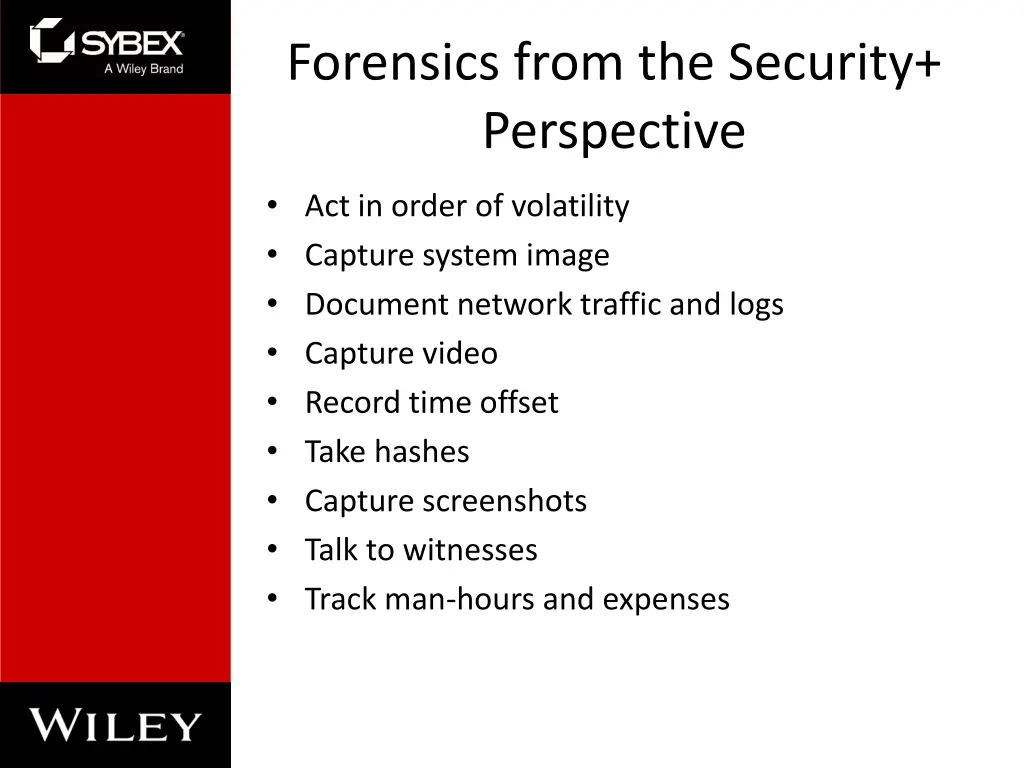 forensics from the security perspective