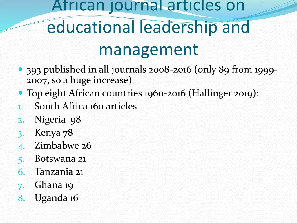 african journal articles on educational