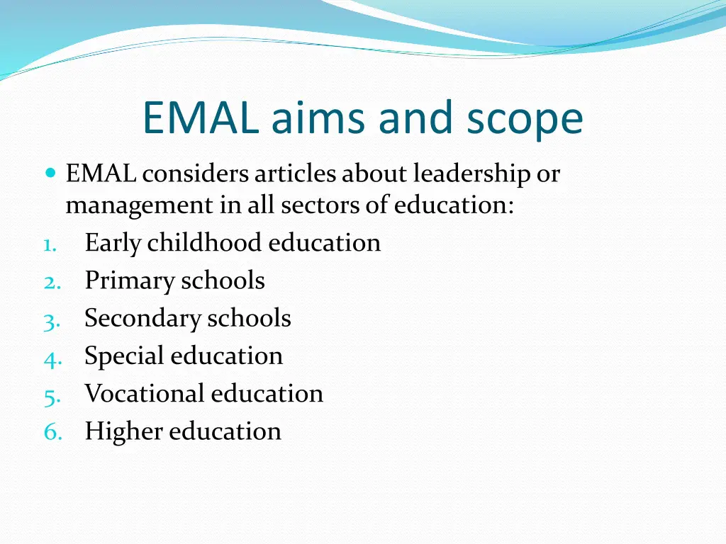 emal aims and scope