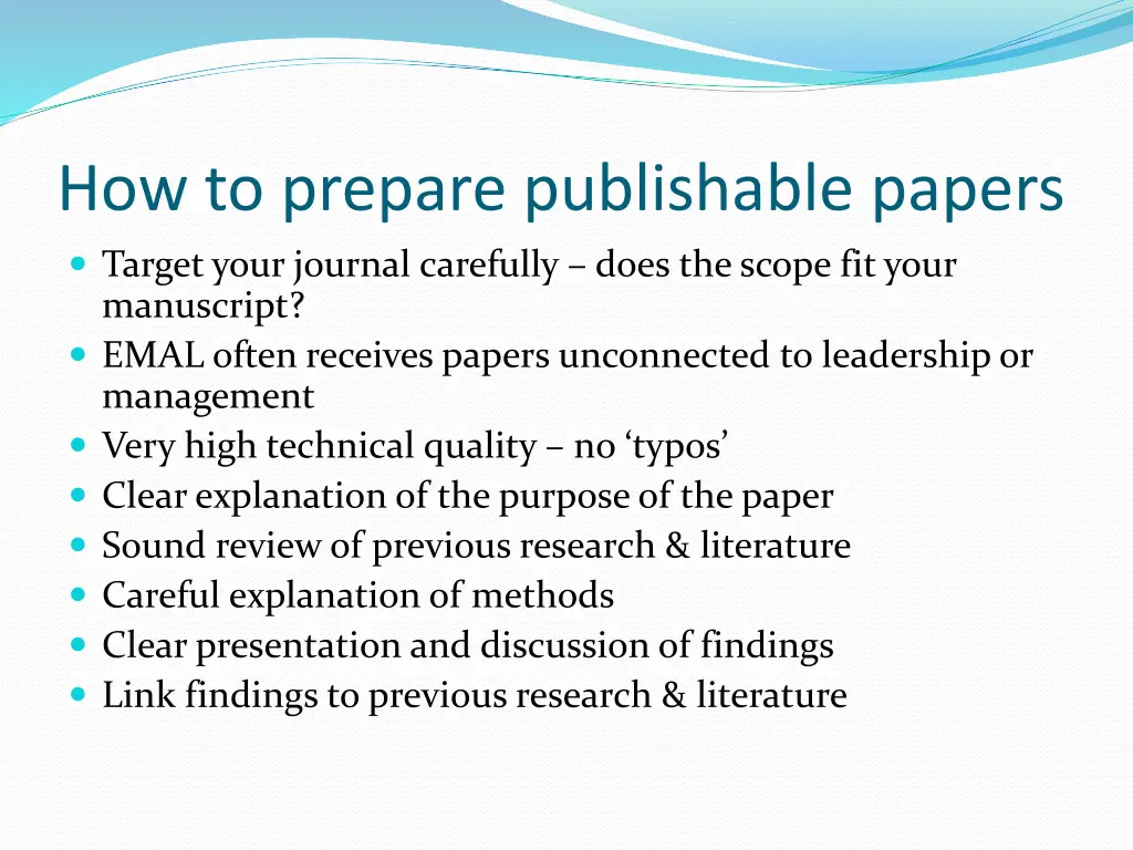 how to prepare publishable papers