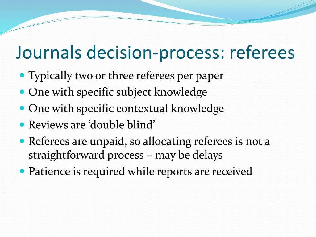 journals decision process referees