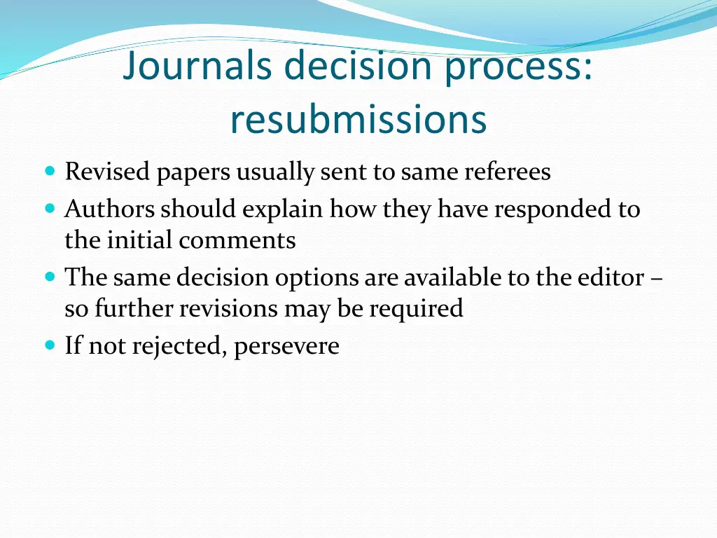 journals decision process resubmissions