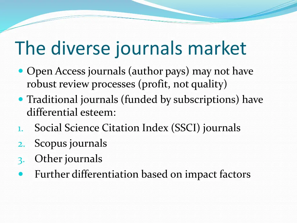 the diverse journals market