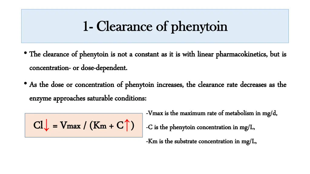 1 1 clearance of phenytoin clearance of phenytoin