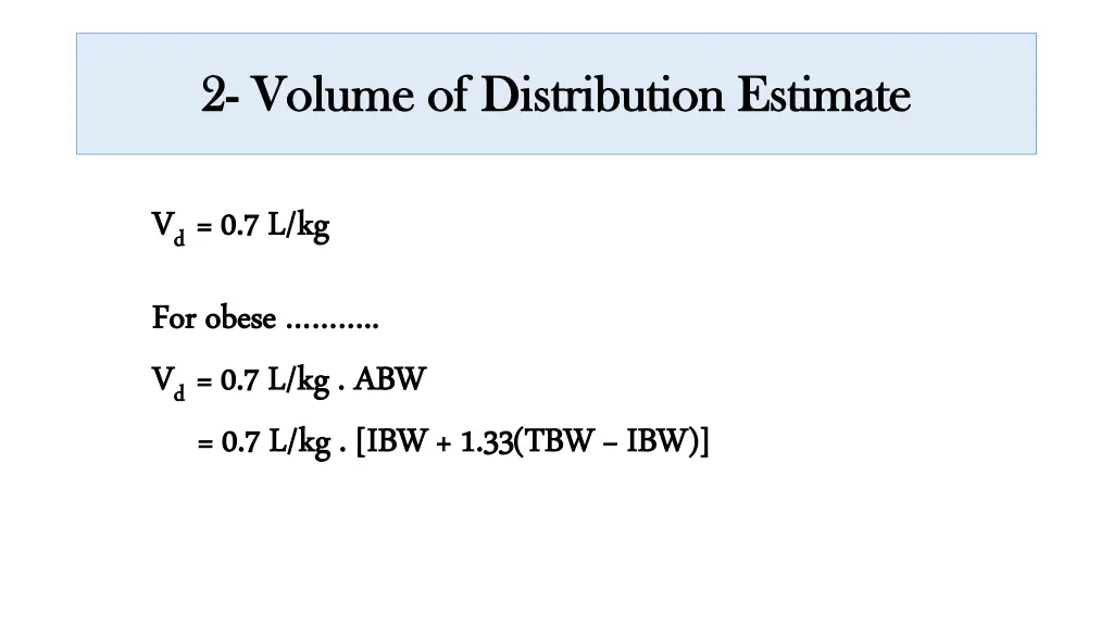 2 2 volume of distribution estimate volume