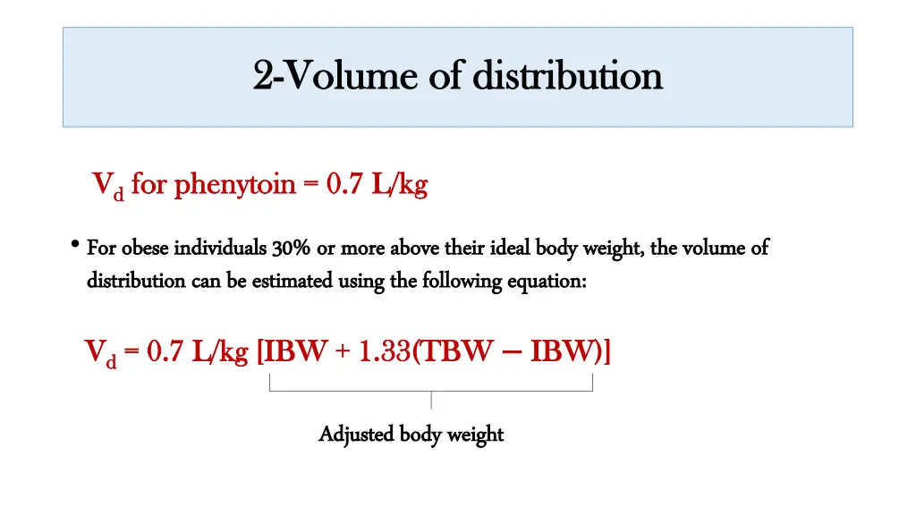 2 2 volume of distribution volume of distribution