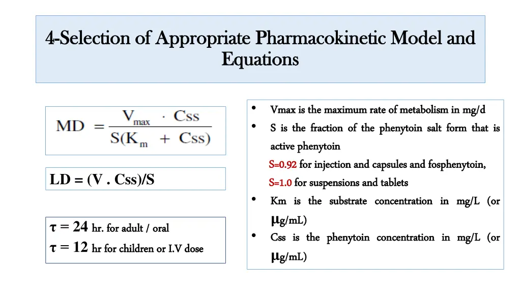 4 4 selection of appropriate pharmacokinetic