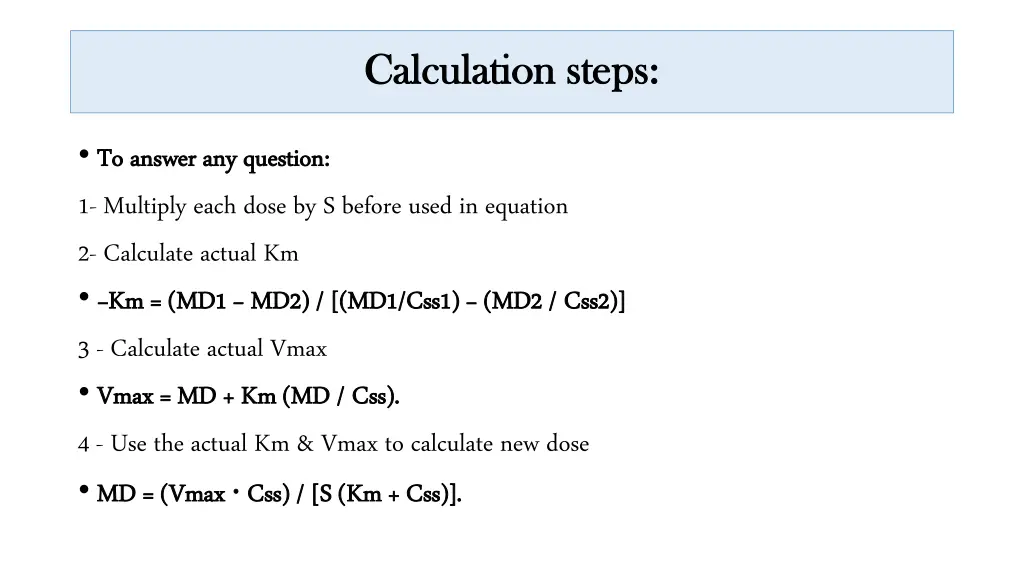 calculation steps calculation steps