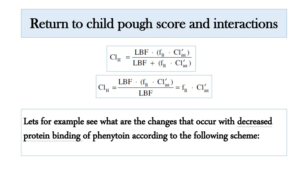 return to child pough score and interactions