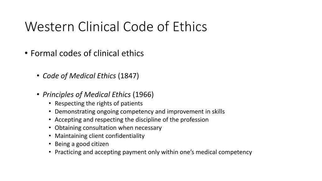 western clinical code of ethics 2