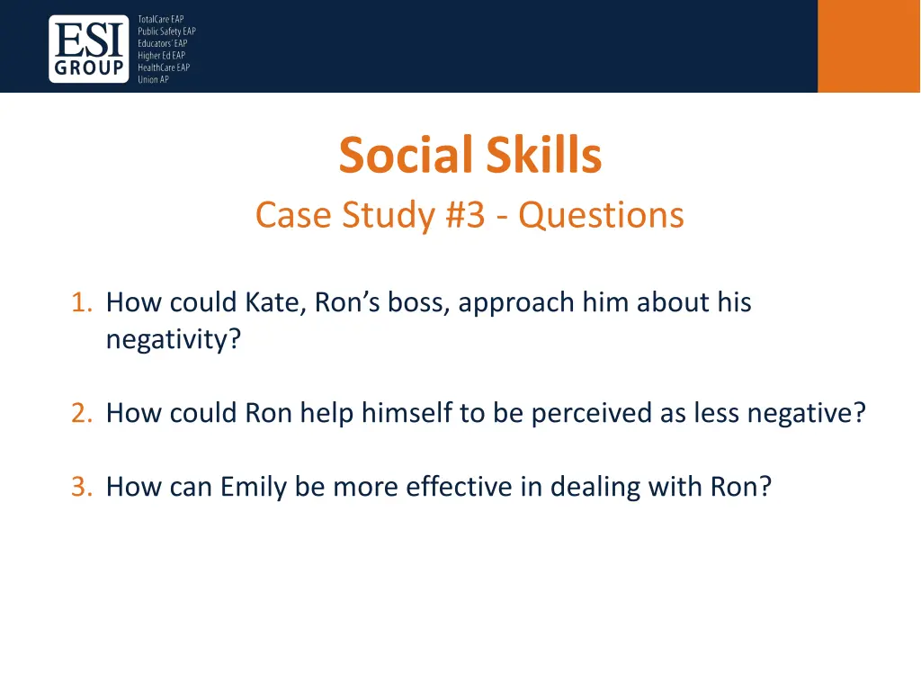 social skills case study 3 questions