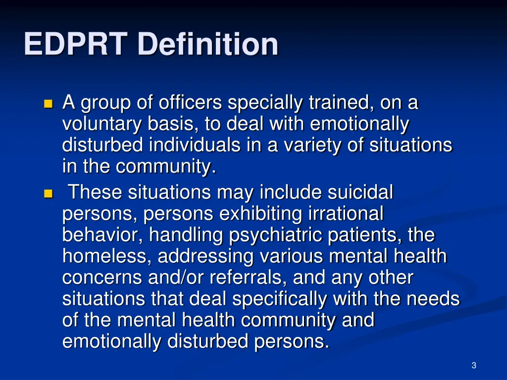 edprt definition