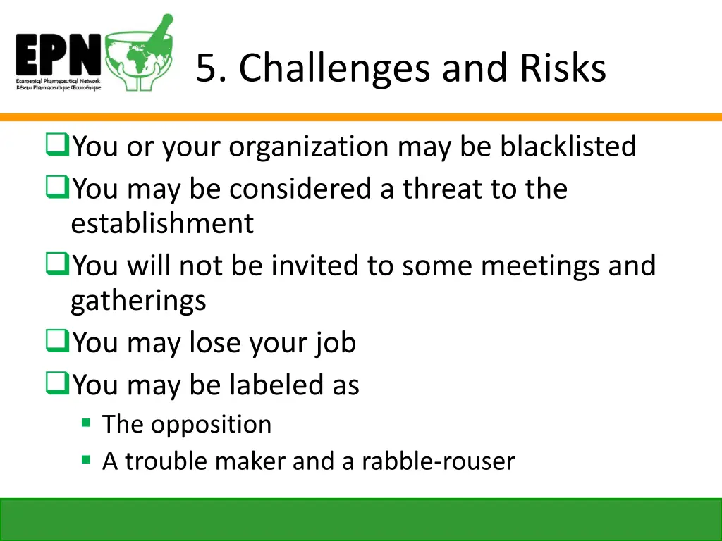 5 challenges and risks