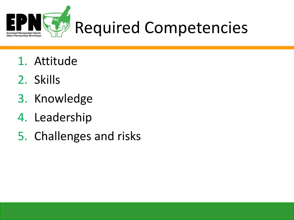 required competencies