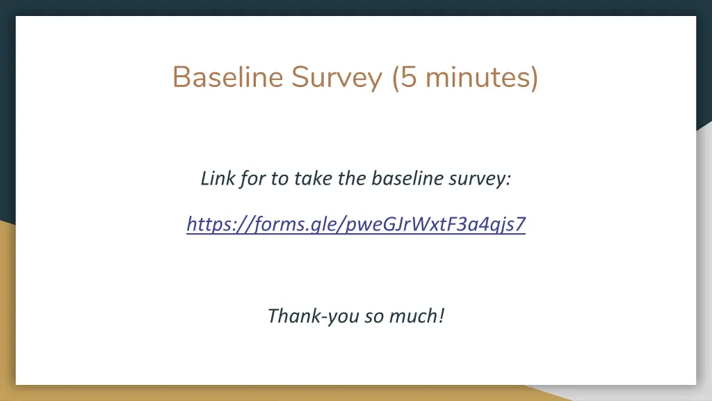 baseline survey 5 minutes