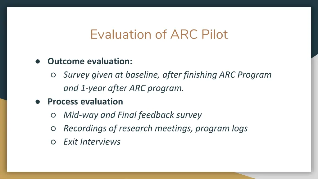 evaluation of arc pilot