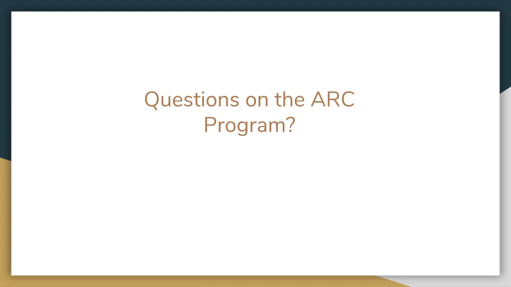 questions on the arc program