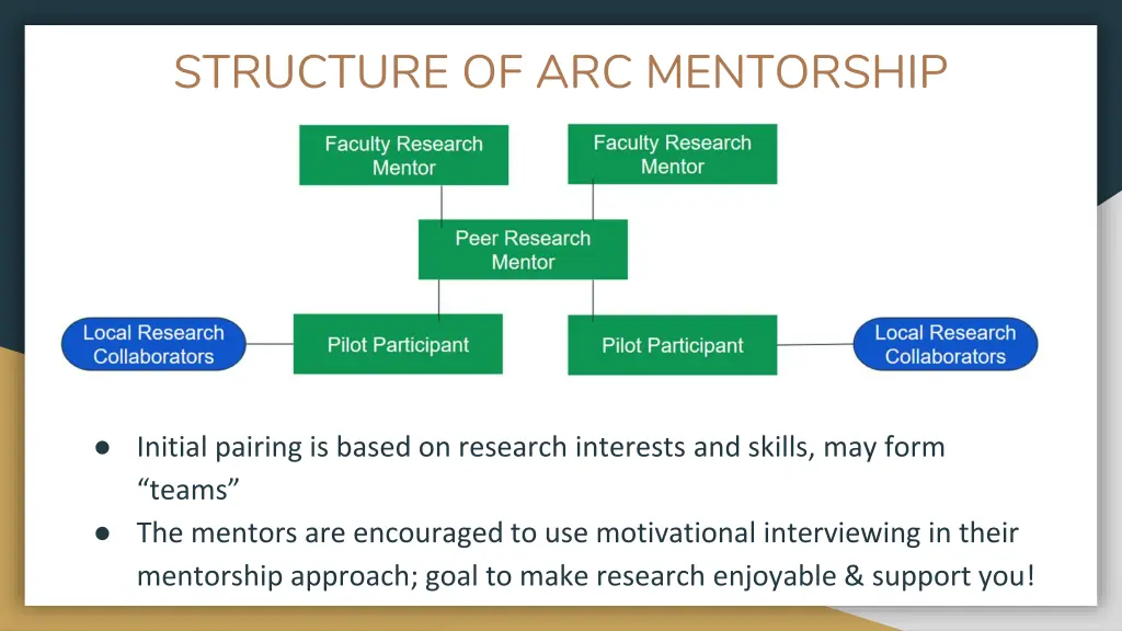 structure of arc mentorship