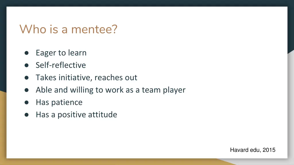 who is a mentee