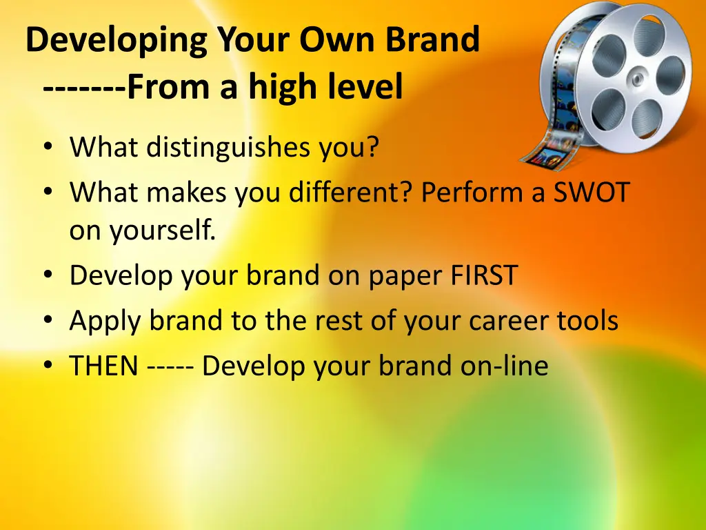 developing your own brand from a high level