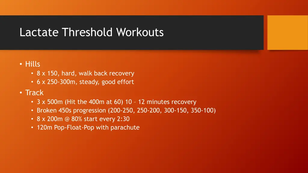 lactate threshold workouts