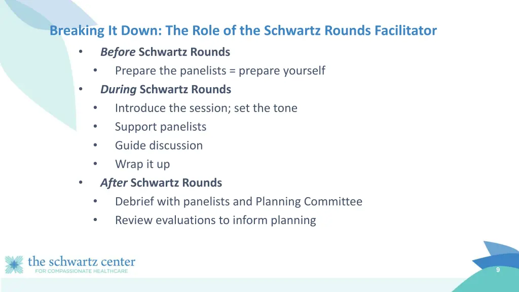 breaking it down the role of the schwartz rounds