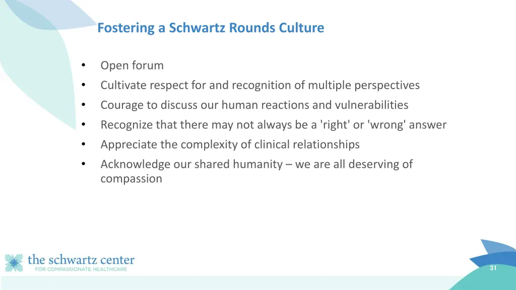 fostering a schwartz rounds culture