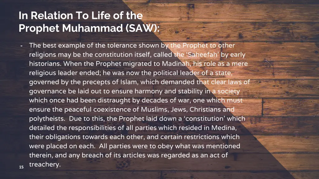 in relation to life of the prophet muhammad saw