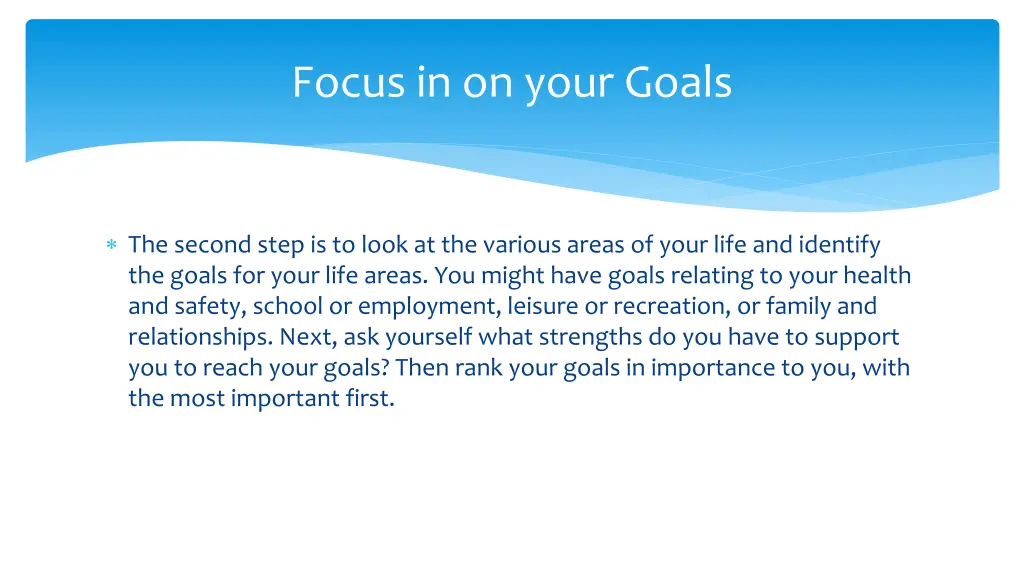 focus in on your goals