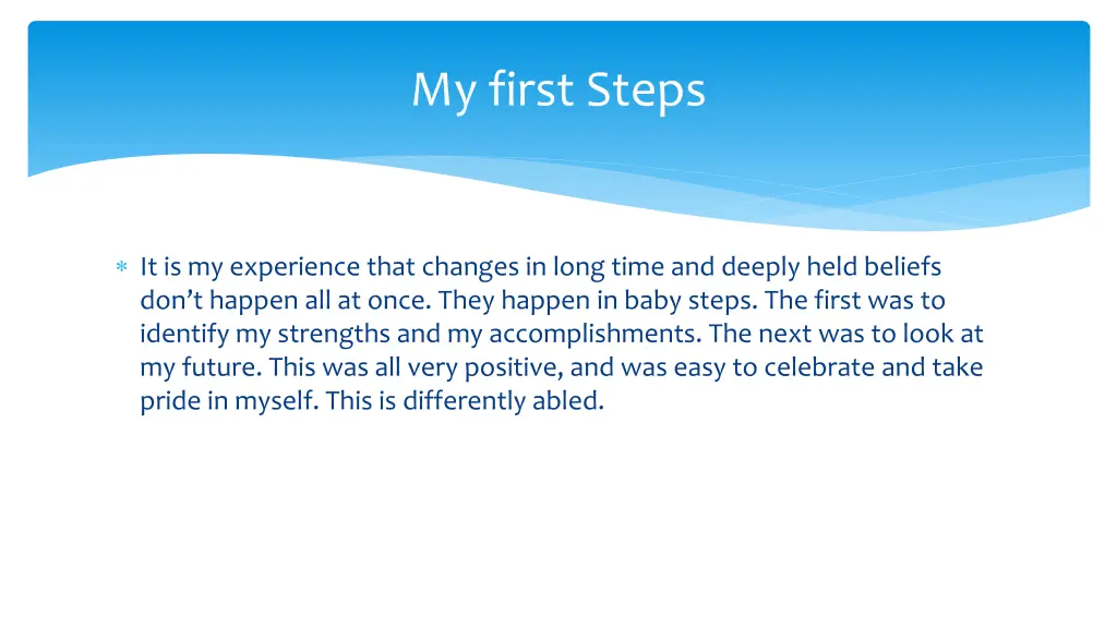 my first steps