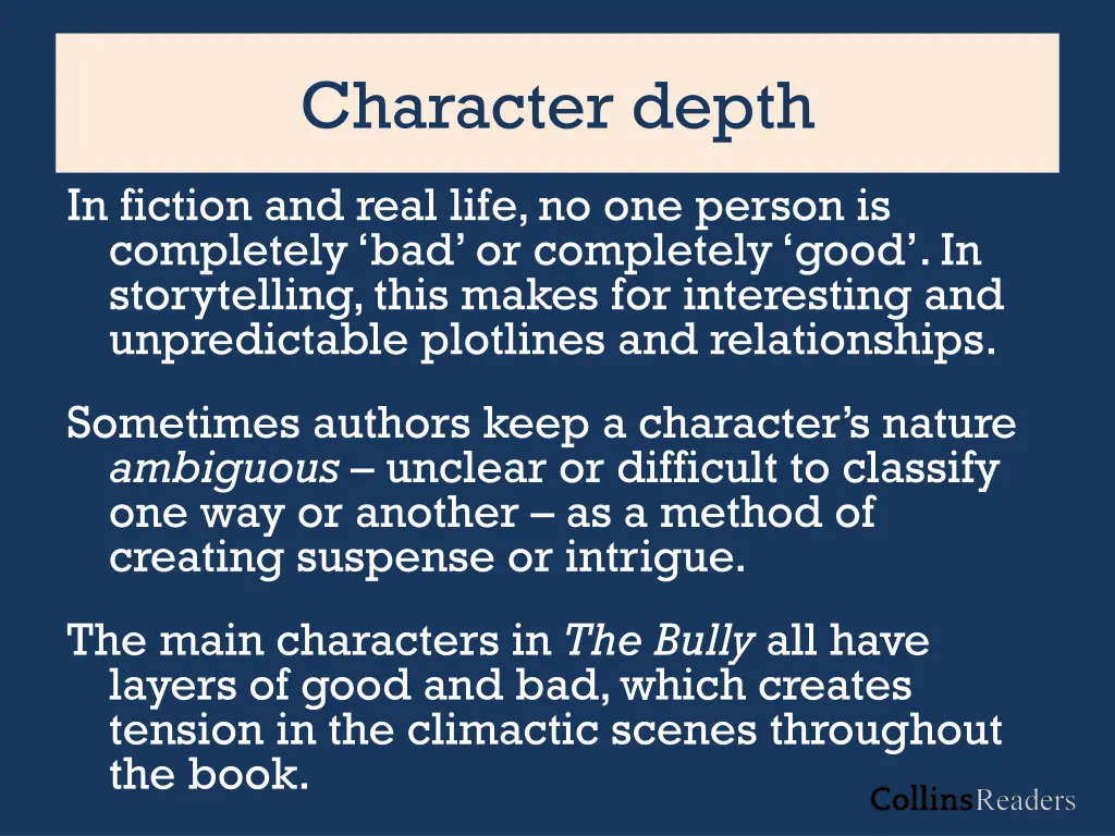 character depth