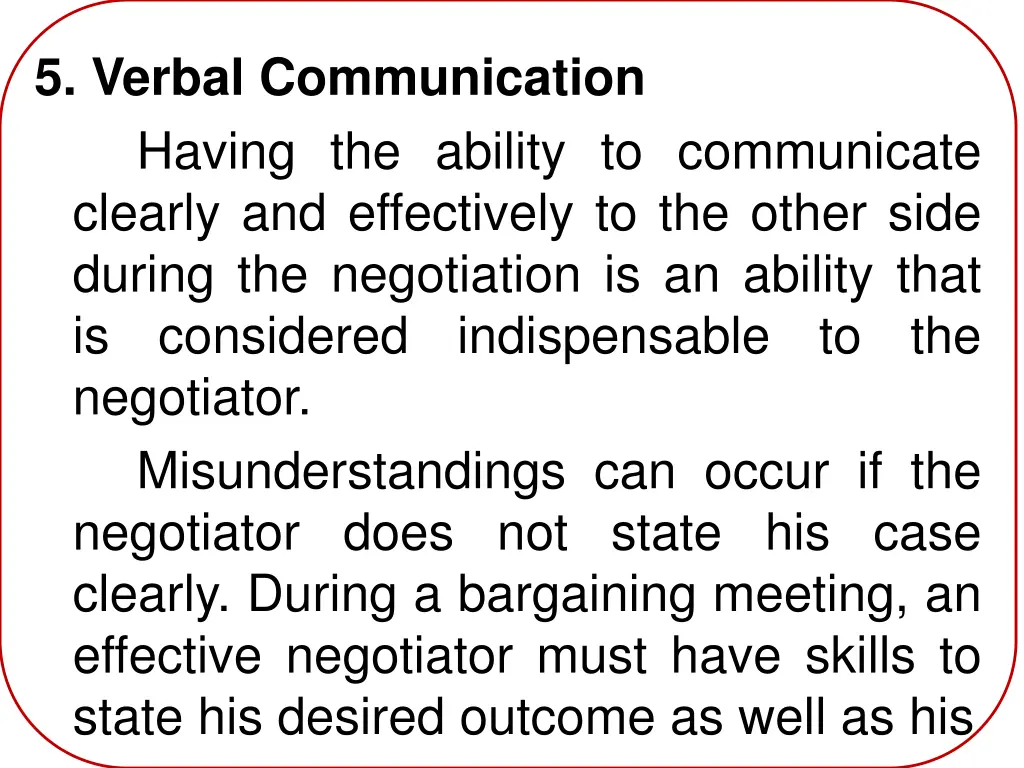 5 verbal communication having the ability