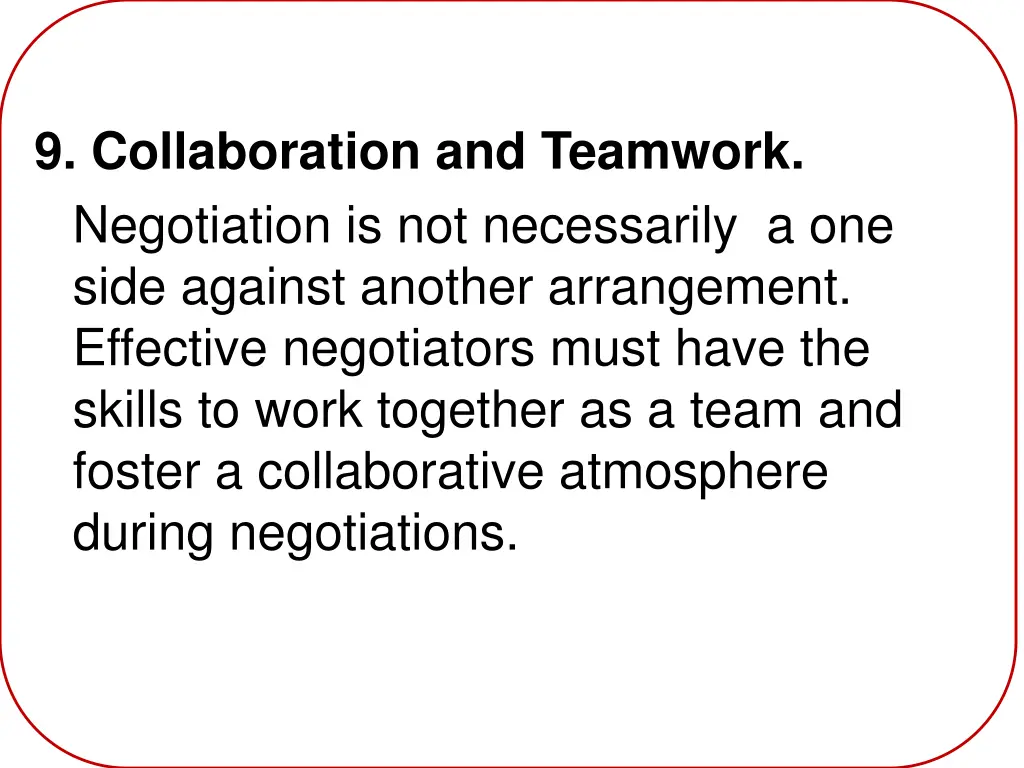 9 collaboration and teamwork negotiation