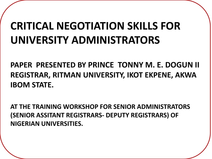 critical negotiation skills for university